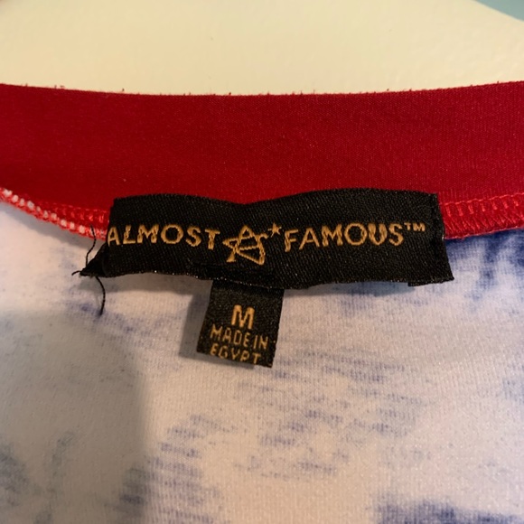 Blue tie dye v neck shirt - Picture 2 of 2